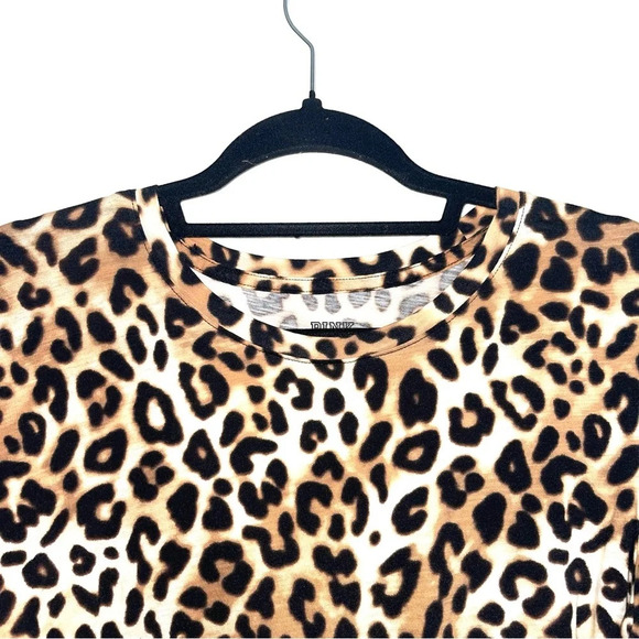 PINK Victoria’s Secret 100% Cotton Brown Cheetah Short Sleeve Tee Medium Women’s - Picture 2 of 10